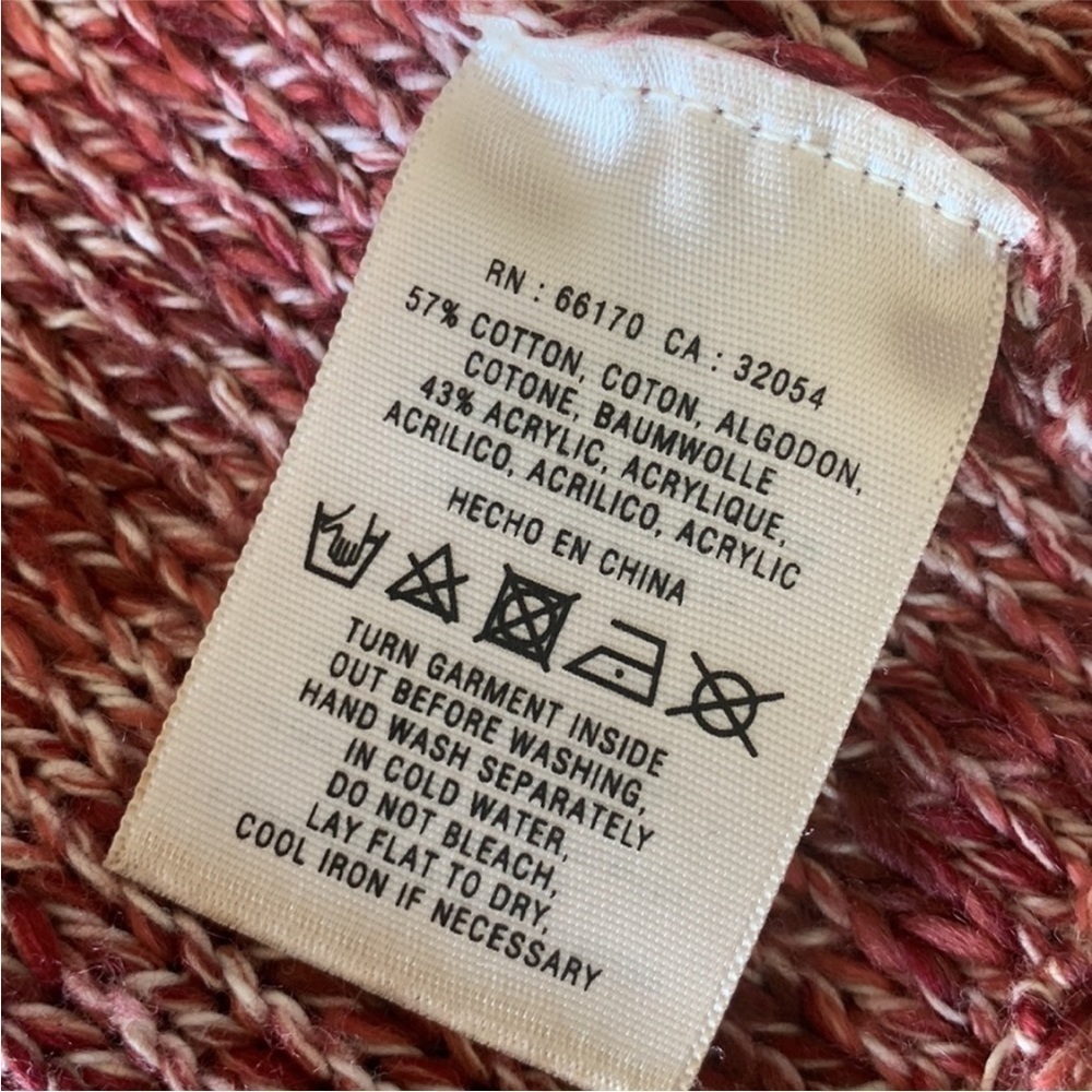 Anthropologie Angle Of The North Eliot Fringe Red White Cardigan Sweater Small - Picture 9 of 9